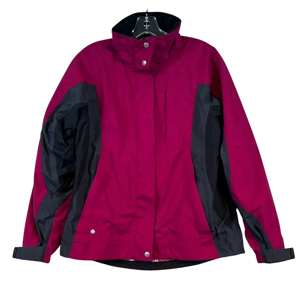 VTG LL Bean Womens‎ Small Magenta Hooded Ski Jacket Nylon Shell Gorpcore Snow